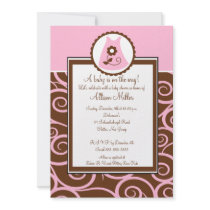 Baby Girl Dress Swirl Baby Shower Invitation by celebrateitinvites Baby Girl Dress Swirl Baby Shower Invitation