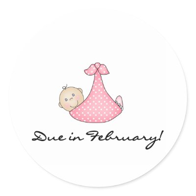 Baby Girl Due in February Stickers by maternity