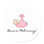 Baby Girl Due in February Stickers