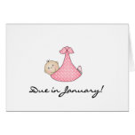 Baby Girl Due in January Greeting Cards