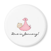 Baby Girl Due in January magnets by maternity Baby Girl Due in January magnets