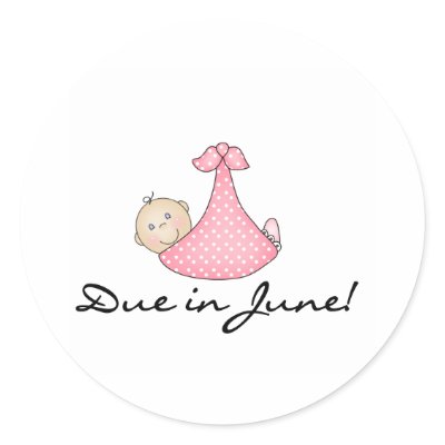Baby Girl Due in June Sticker by maternity