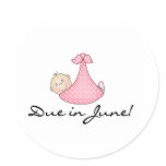 Baby Girl Due in June Sticker