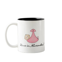 Baby Girl Due in November mugs