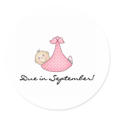 Baby Girl Due in September Stickers by maternity