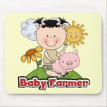 Baby Girl Farmer Wtih Pig T-shirts and Gifts Mouse Pads