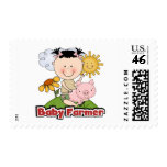 Baby Girl Farmer Wtih Pig T-shirts and Gifts Postage Stamps Baby Girl Farmer Wtih Pig T-shirts and Gifts Postage Stamps