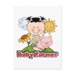 Baby Girl Farmer Wtih Pig T-shirts and Gifts Post Card
