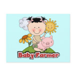 Baby Girl Farmer Wtih Pig T-shirts and Gifts Post Card