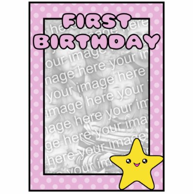 Baby Girl First Birthday Photo Template Photo Sculpture by mariannegilliand