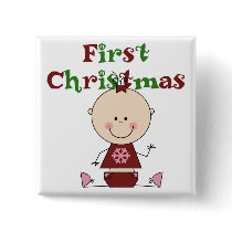 Baby Girl First Christmas T-shirts and Gifts buttons by christmasshop Baby Girl First Christmas T-shirts and Gifts buttons