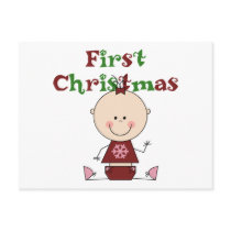 Baby Girl First Christmas T-shirts and Gifts postcards