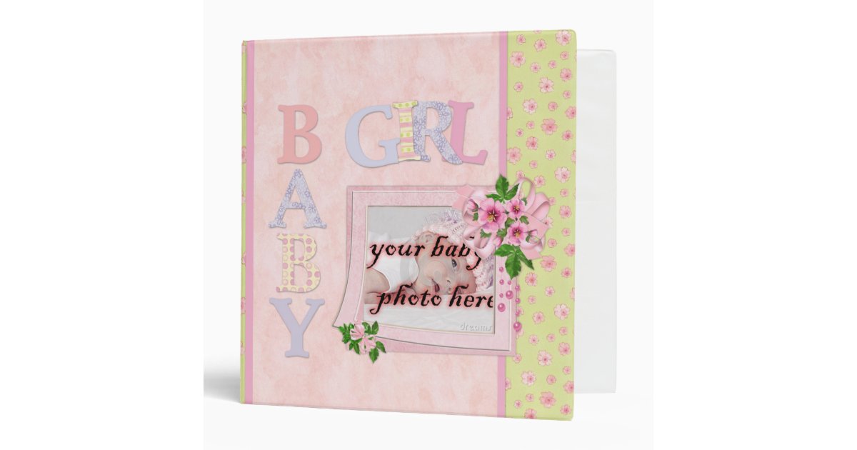 baby girl flowers scrapbook photo album binder zazzle photo album baby girl