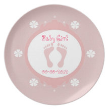 Baby Girl Footprint Plate