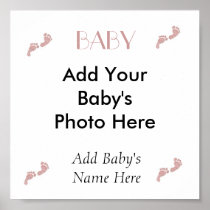 Baby Girl "Footprints" Canvas Art