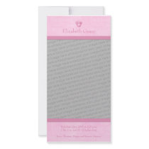 Baby Girl Footprints Photo Birth Announcement photo cards