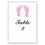 "Baby Girl Footprints" Tablecard Table Card