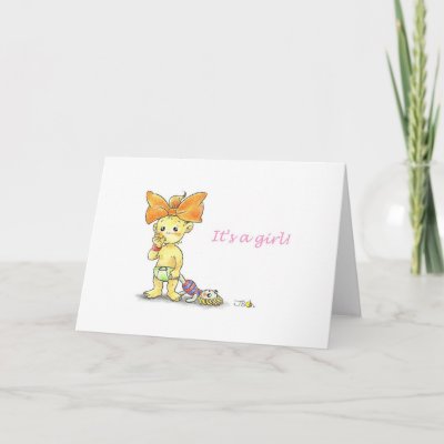 New baby girl greeting cards.
