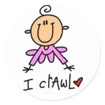 Baby Girl I Crawl Tshirts and Gifts stickers