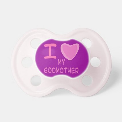 baby girl i love heart my godmother pacifier