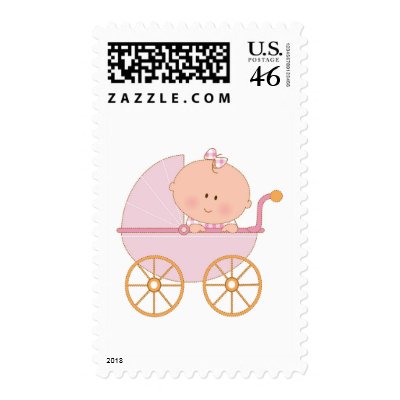 Baby Girl in Carriage Postage