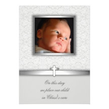 Baby Girl Lace Baptism or Christening Invitations