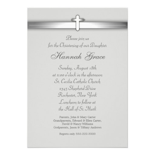 Baby Girl Lace Baptism or Christening Invitations
