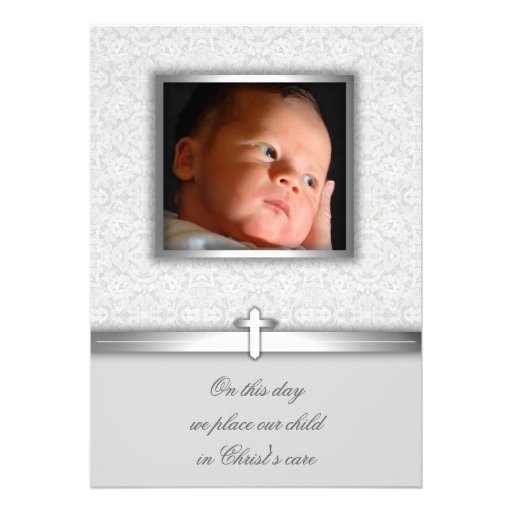 Baby Girl Lace Baptism or Christening Invitations