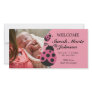 Baby Girl Ladybug Birth Announcement Custom Photo Card