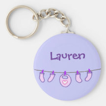 Baby Girl Laundry It's A Girl! Personalized Keychains