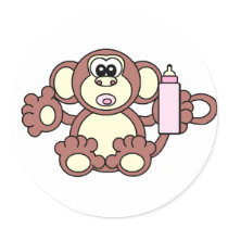 BABY GIRL MONKEY stickers