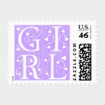Baby Girl New Baby Announcement Stamps stamps
