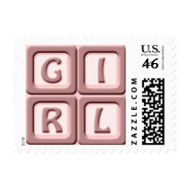 Baby Girl New Baby Announcement Stamps by eBabyz Baby Girl New Baby Announcement Stamps
