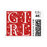 Baby Girl New Baby Announcement Stamps