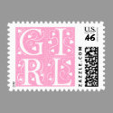Baby Girl New Baby Announcement Stamps
