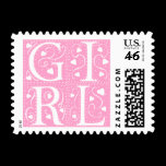Baby Girl New Baby Announcement Stamps