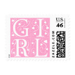 Baby Girl New Baby Announcement Stamps