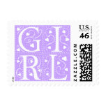 Baby Girl New Baby Announcement Stamps