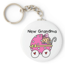 Baby Girl New Grandma T-shirts and Gifts Keychains