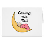 Baby Girl on Moon Fall Greeting Card