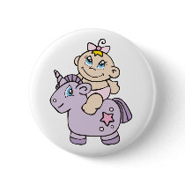 Baby Girl on Unicorn buttons