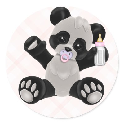 Baby Girl Panda Bear Stickers by myhmdbaby
