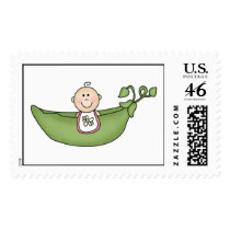 Baby Girl Pea in The Pod Postage Stamps