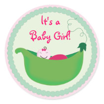 Baby Girl Pea Pod Cupcake Toppers & Stickers