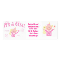 Baby Girl Personailzed Photo Announcement Card profile cards by jamiecreates1 Baby Girl Personailzed Photo Announcement Card profile cards