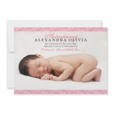 Baby Girl Photo Birth Announcement invitation