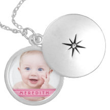 Baby Girl Photo Template Name Locket Necklace