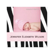 Baby Girl Photo Wrapped Canvas Zebra Pattern wrappedcanvas