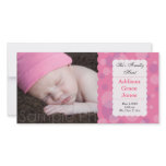 Baby Girl Pink Birth Announcement Photo Card Template