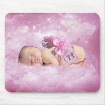Baby girl pink clouds fantasy mousepad
